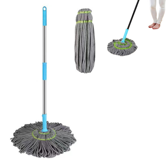 Twist Mop Fibre Spinning Self Wringing Mop with a Replacement Head Grey