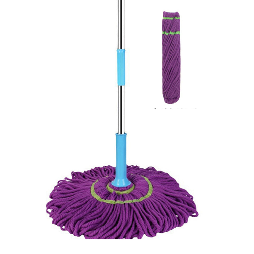 Twist Mop Fibre Spinning Self Wringing Mop with a Replacement Head Purple
