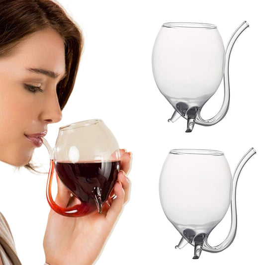 2Pcs Port Sippers Glass Hand Blown Bulb-Shape Sippers Liqueur Glass for Drinking
