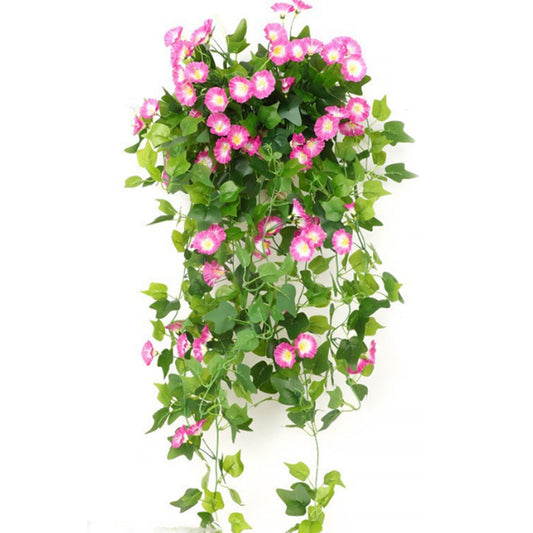 Artificial Morning Glory Vine Hanging Fake Plant for Garden Decor Multicolor