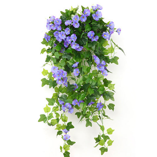 Artificial Morning Glory Vine Hanging Fake Plant for Home Garden Decor Purple