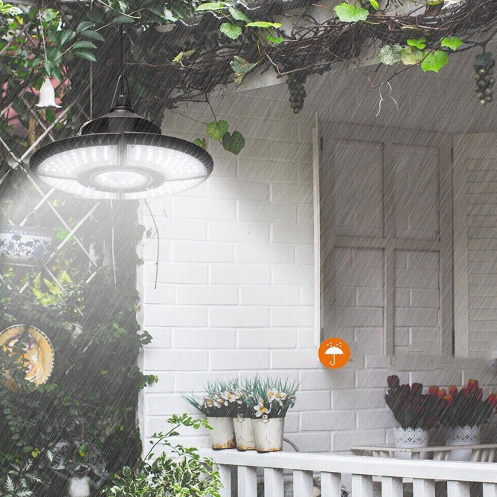 136 LED Solar Ceiling Pendant Light Daytime Hanging Garage Shed Tent Garden Lamp