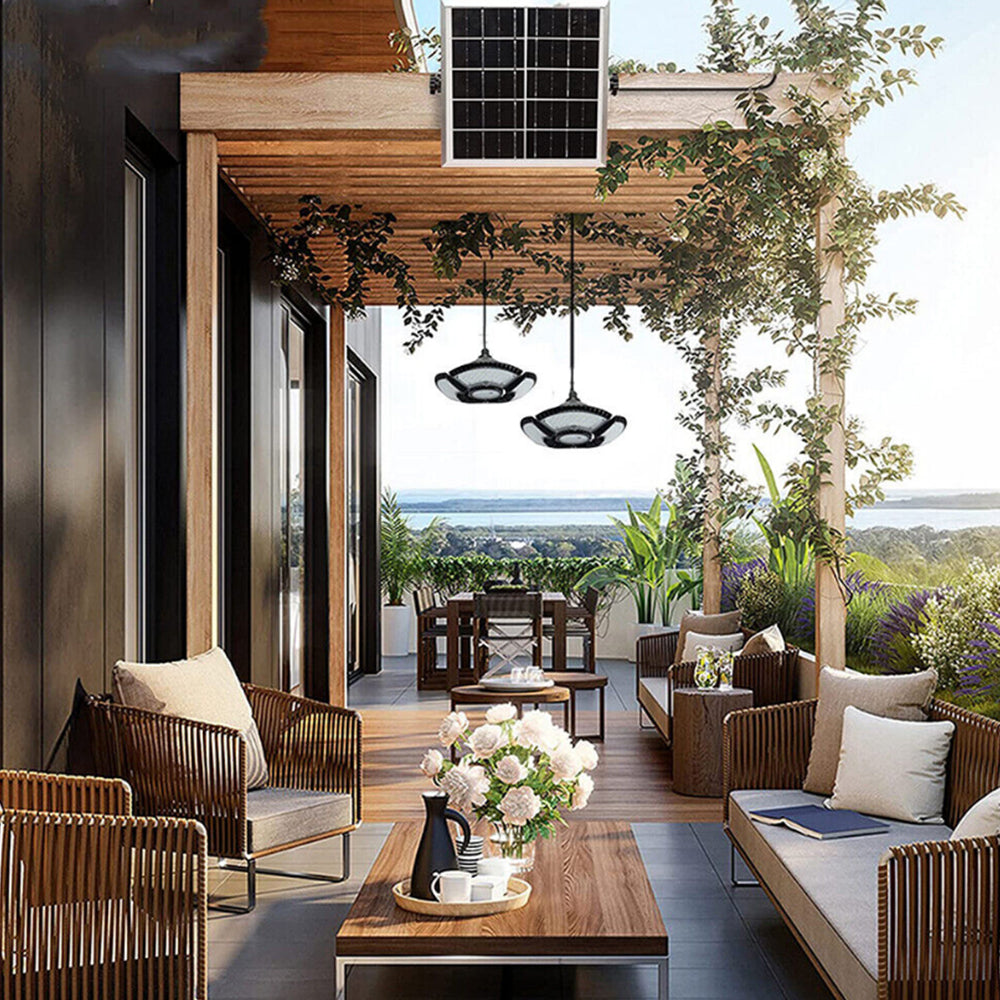 136 LED Solar Ceiling Pendant Light Daytime Hanging Garage Shed Tent Garden Lamp