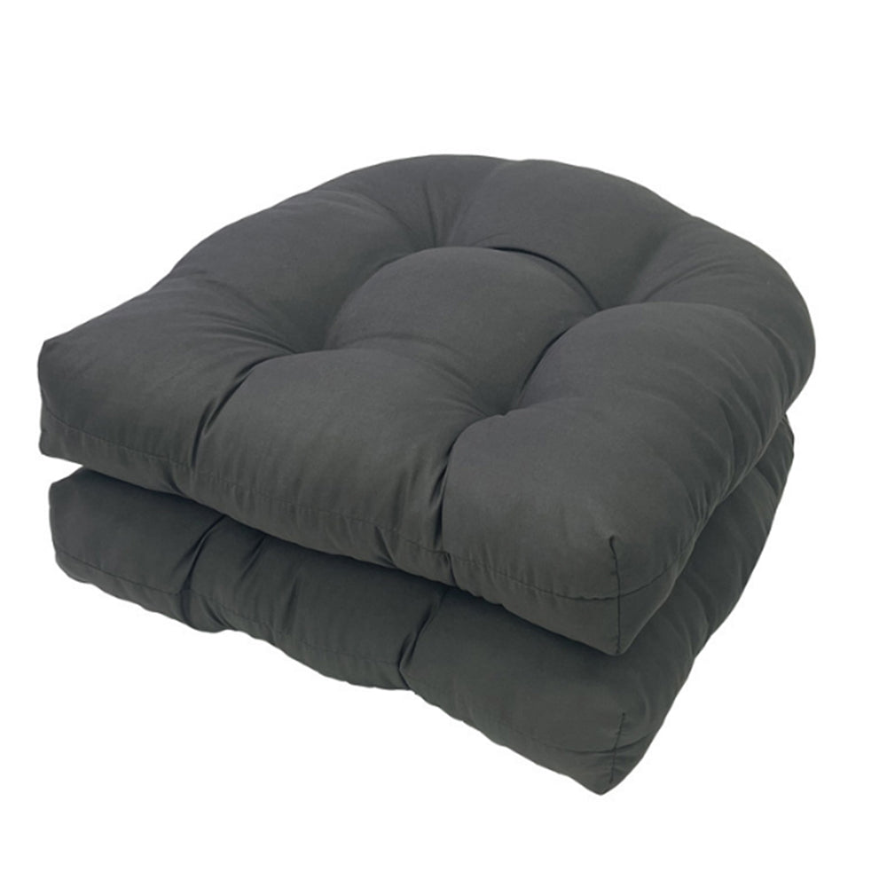 2Pcs Dining Chair Cushion Mat for Wicker Chair Tatami Garden Patio Dark Grey