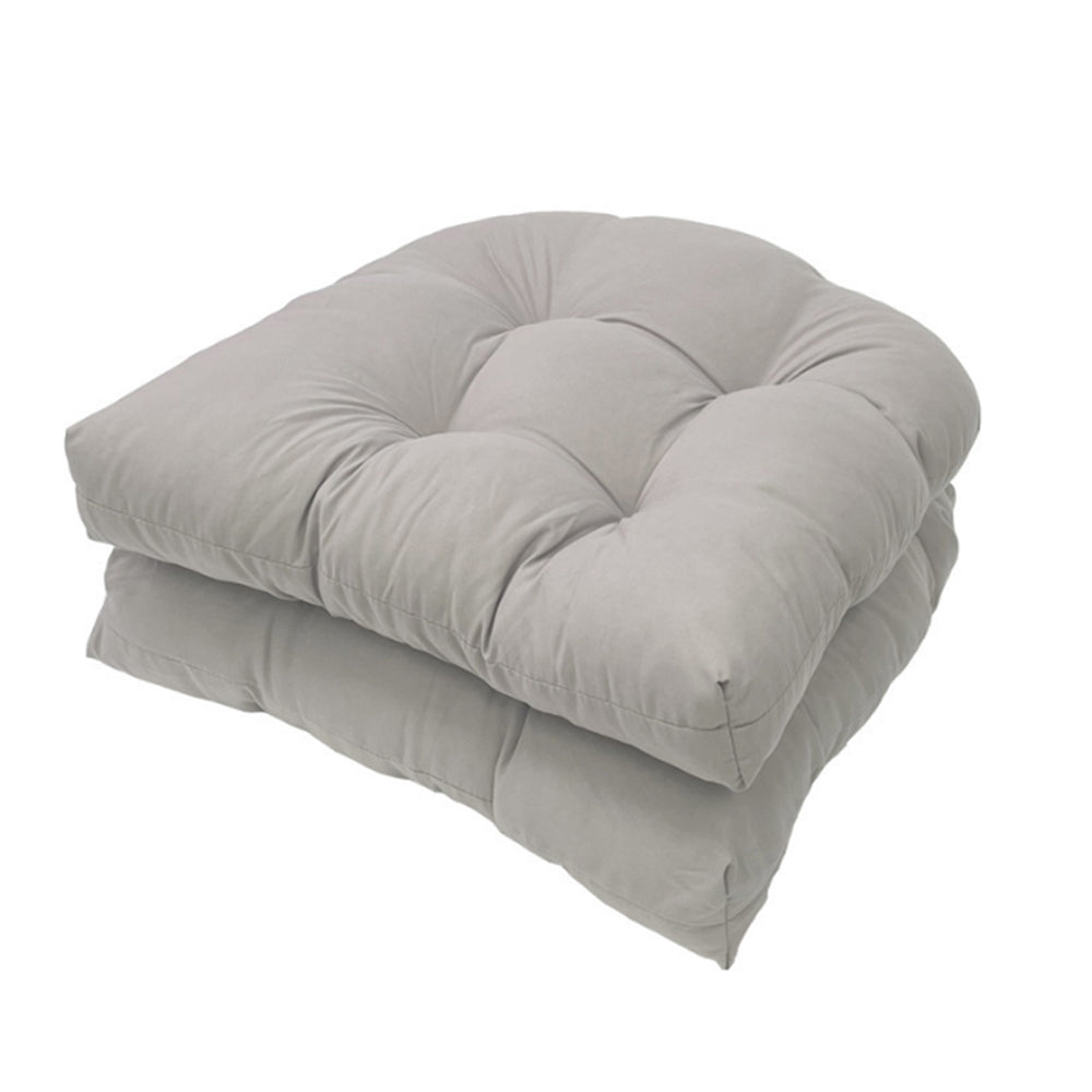 2Pcs Dining Chair Cushion Mat for Wicker Chair Tatami Garden Patio Light Grey