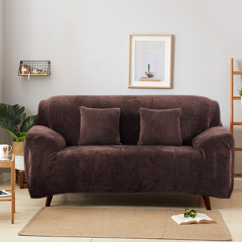 Plush Stretch Couch Sofa Cover Furniture Protector for Four-Seat Coffee