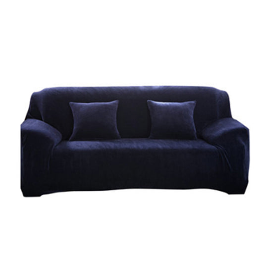 Plush Stretch Couch Sofa Cover Furniture Protector for Four-Seat Navy Blue