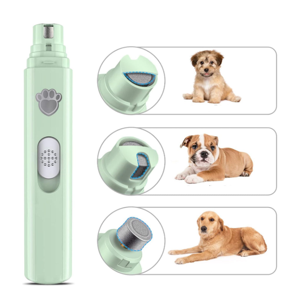 Pet Clipper Dog Cat Nail Claw Grooming Grinder Trimmer Electric Nail File Green