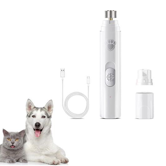 Pet Clipper Dog Cat Nail Claw Grooming Grinder Trimmer Electric Nail File White