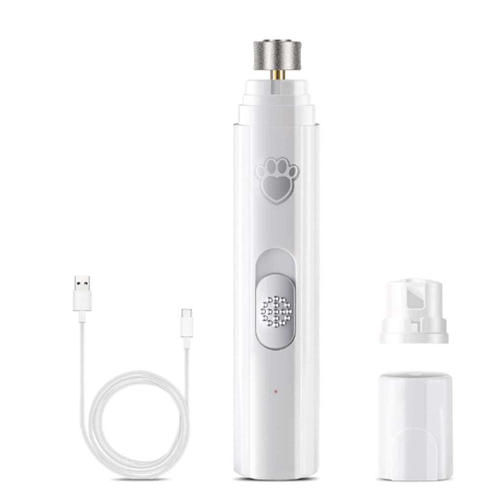 Pet Clipper Dog Cat Nail Claw Grooming Grinder Trimmer Electric Nail File White