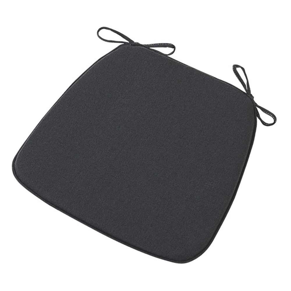 Hoof-Shape Chair Cushion With Ties For Dining Chair Non-Slip Cushion Pad Black