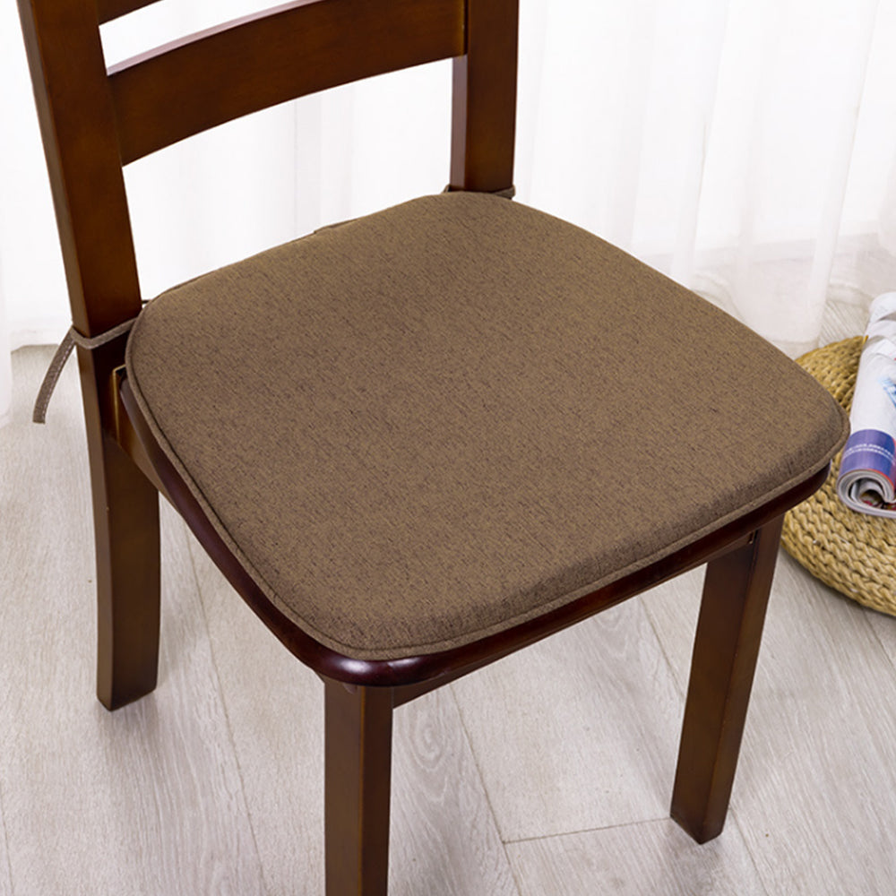 Hoof-Shape Chair Cushion With Ties For Dining Chair Non-Slip Cushion Pad Coffee