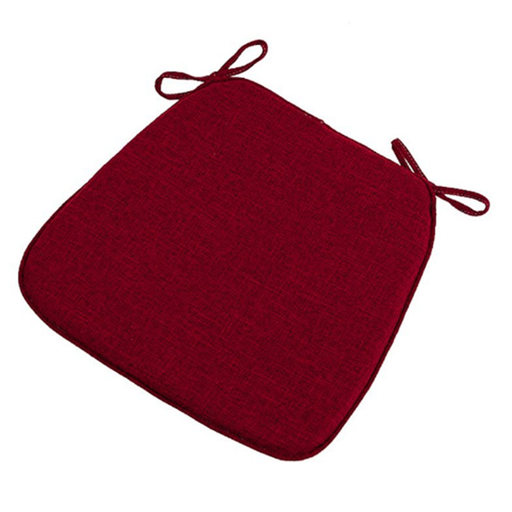 Hoof-Shape Chair Cushion With Ties For Dining Chair Non-Slip Cushion Pad Red