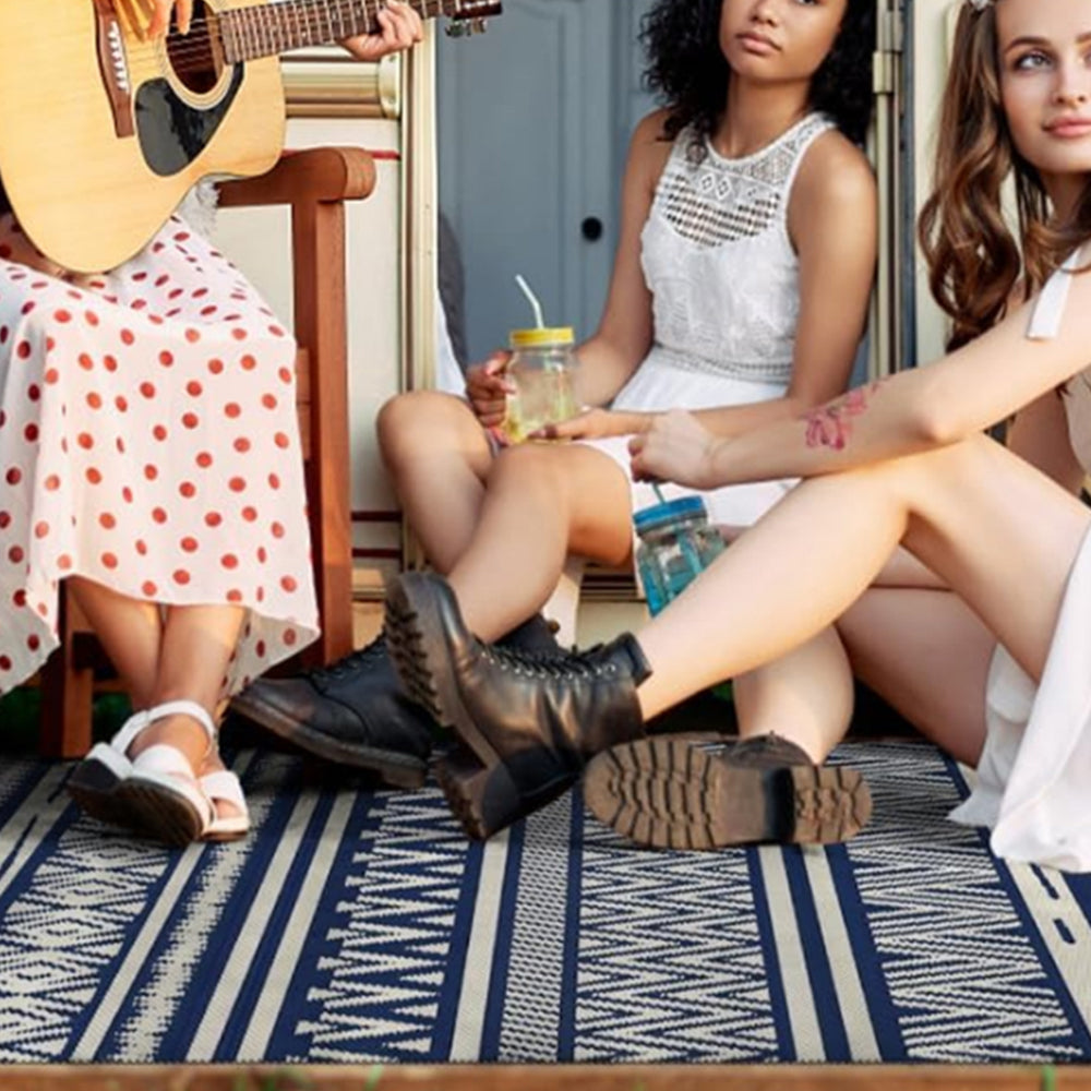 120x160cm Geometric Striped Pattern Rug Indoor Outdoor Modern Rug ST3