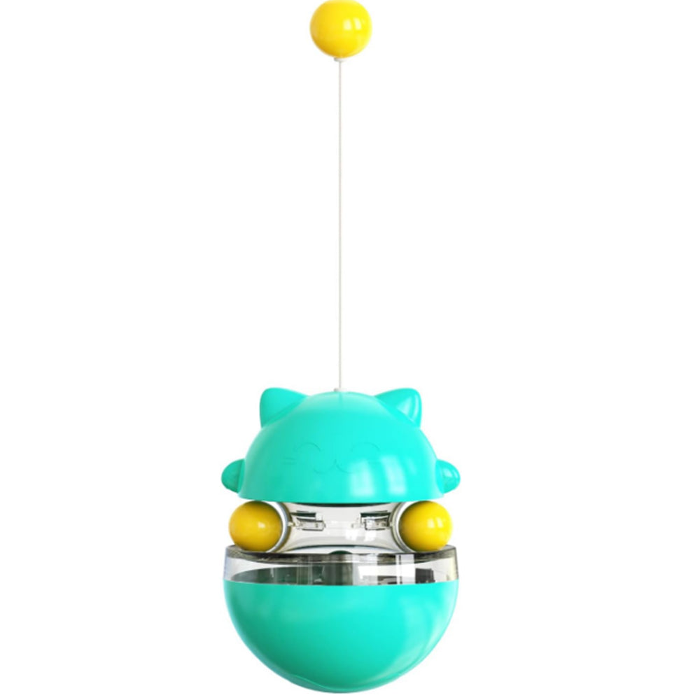 Cat Treat Dispenser Toy Ball Kitten Selfplay Interactive Tumbler Toy Cyan