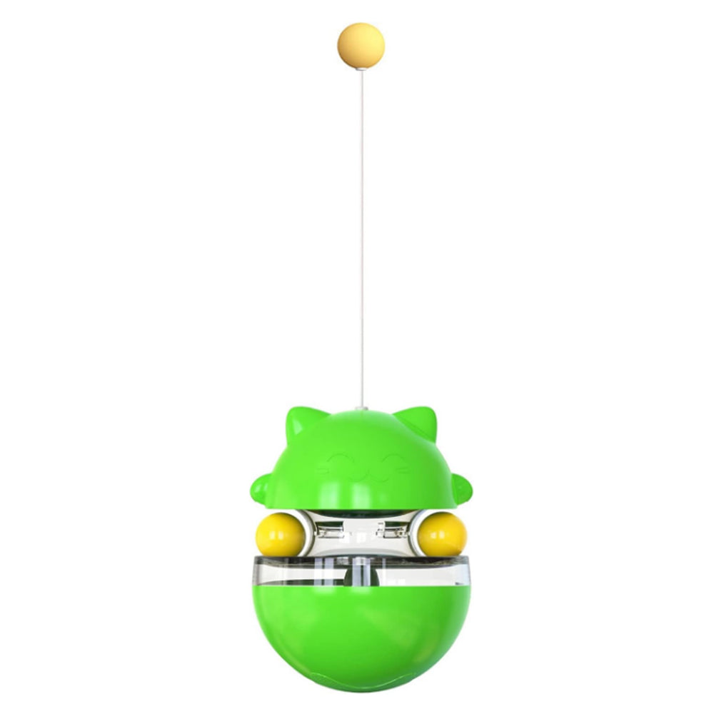 Cat Treat Dispenser Toy Ball Kitten Selfplay Interactive Tumbler Toy Green