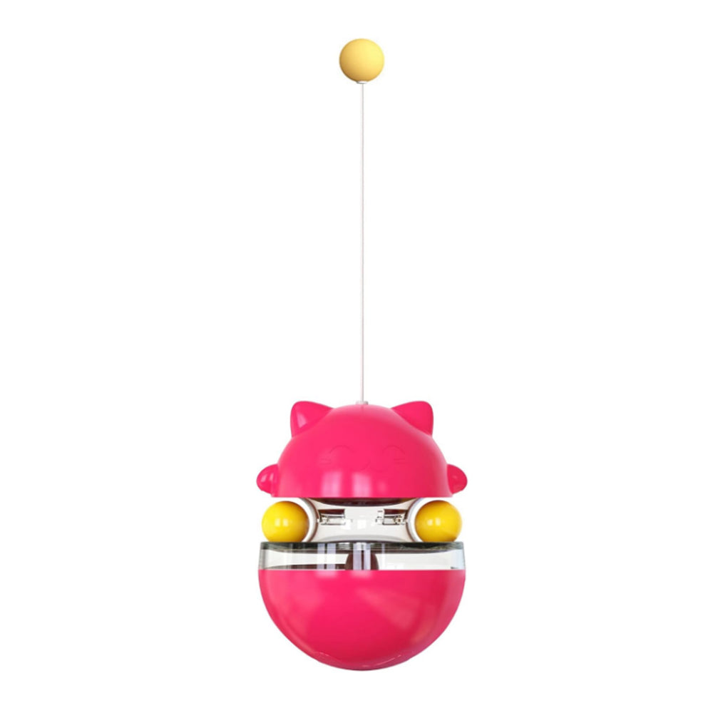 Cat Treat Dispenser Toy Ball Kitten Selfplay Interactive Tumbler Toy Red