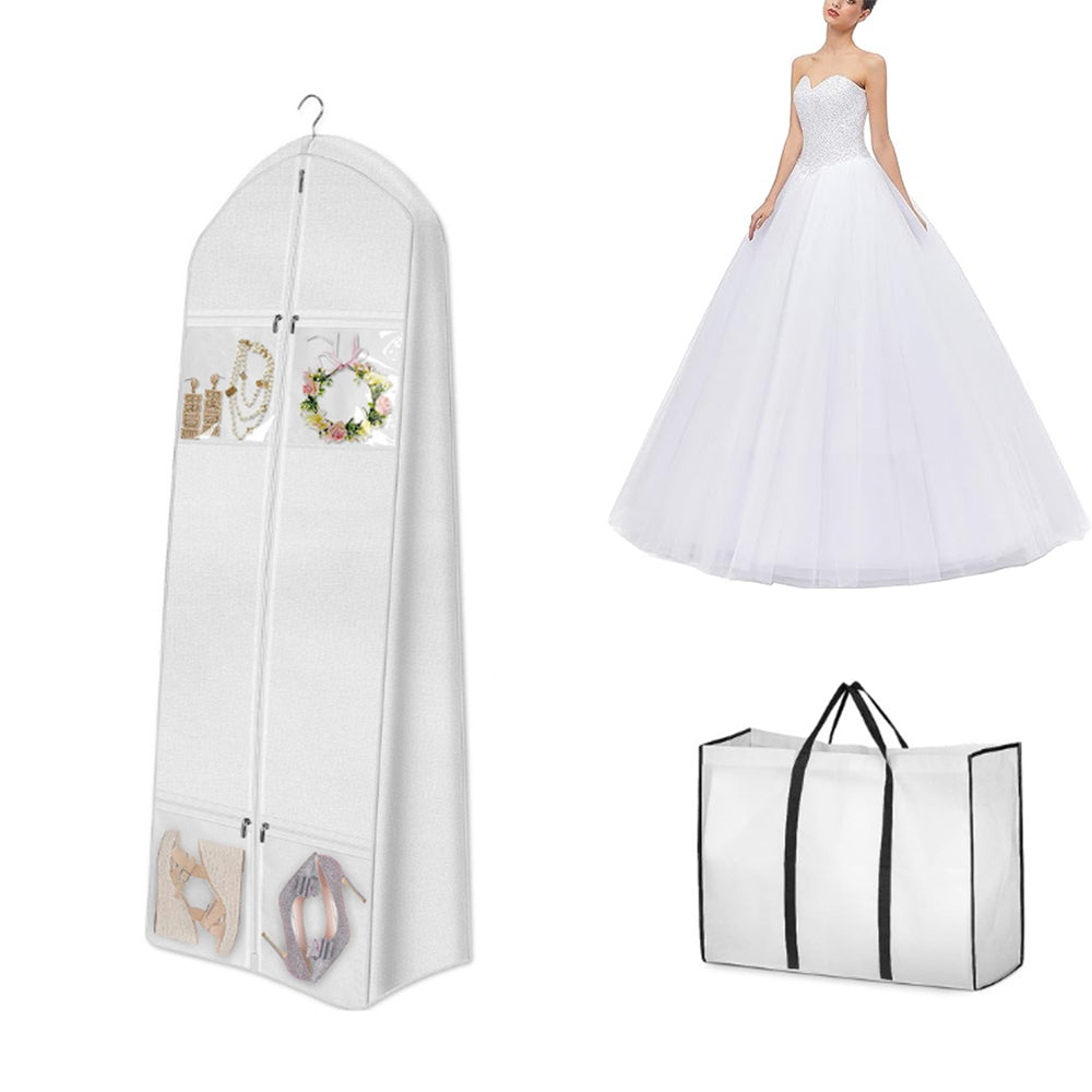 Portable Wedding Dress Garment Bag Bridal Gown Garment Cover Storage Bag