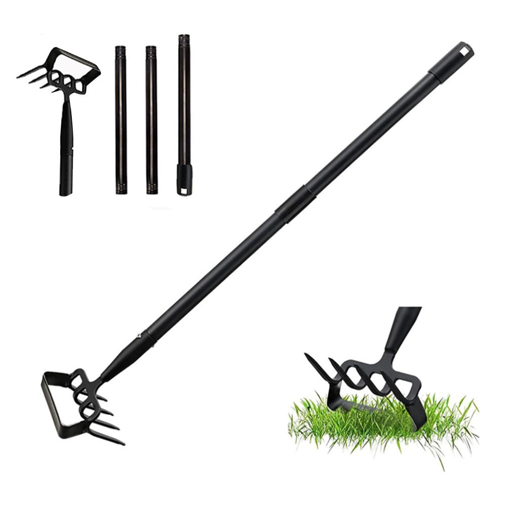 2 in 1 Garden Hula Hoe Stainless Steel Sharp Stirrup Ring Hoe with Rake