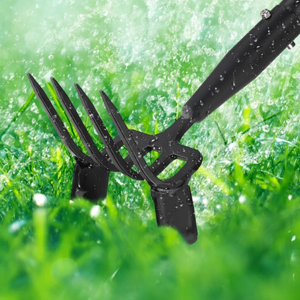 2 in 1 Garden Hula Hoe Stainless Steel Sharp Stirrup Ring Hoe with Rake