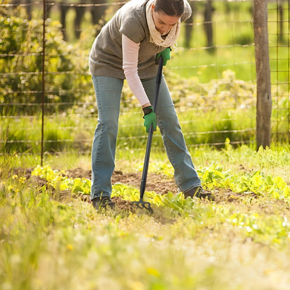 2 in 1 Garden Hula Hoe Stainless Steel Sharp Stirrup Ring Hoe with Rake