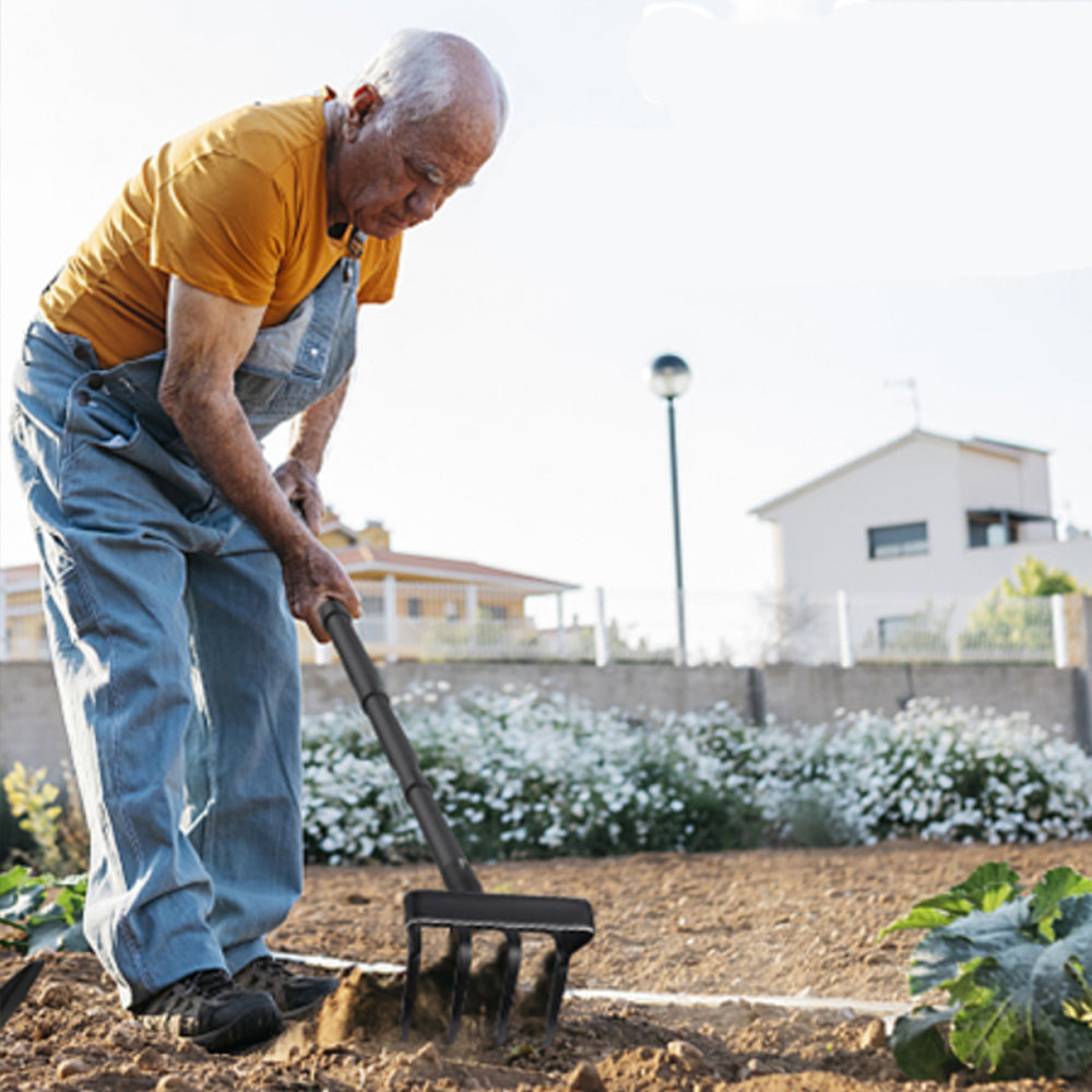 2 in 1 Garden Hula Hoe Stainless Steel Sharp Stirrup Ring Hoe with Rake