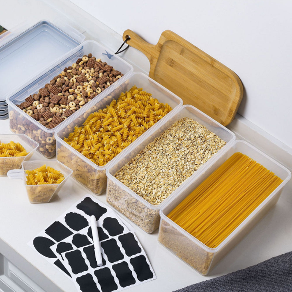 4Pack Food Container Storage Box Kitchen Airtight Square Food Storage Container