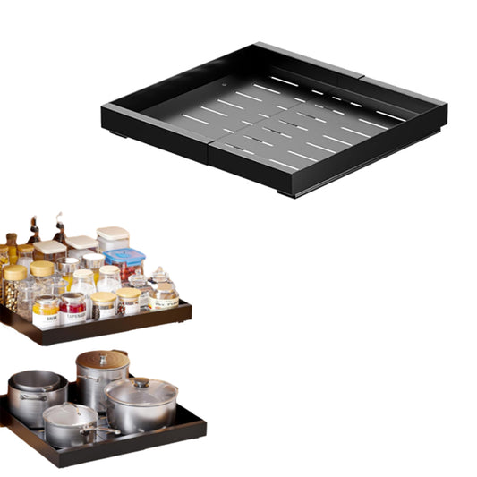 Pull Out Cabinet Organizer Expandable Drawer Storage Rack Slide Out Drawer Black