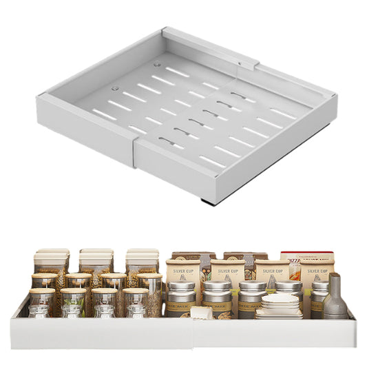Pull Out Cabinet Organizer Expandable Drawer Storage Rack Slide Out Drawer White