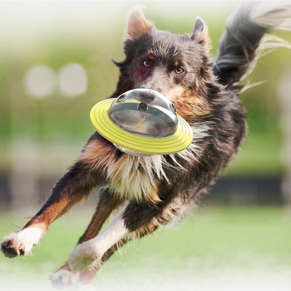 Pet Dog Cat Tumbler Treat Ball Feeder Food Dispenser Interactive Toy Yellow