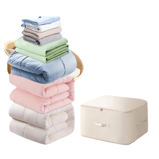 Ultra Space Saving Self Compression Organizer Heavy Duty Moving Bag Beige XL