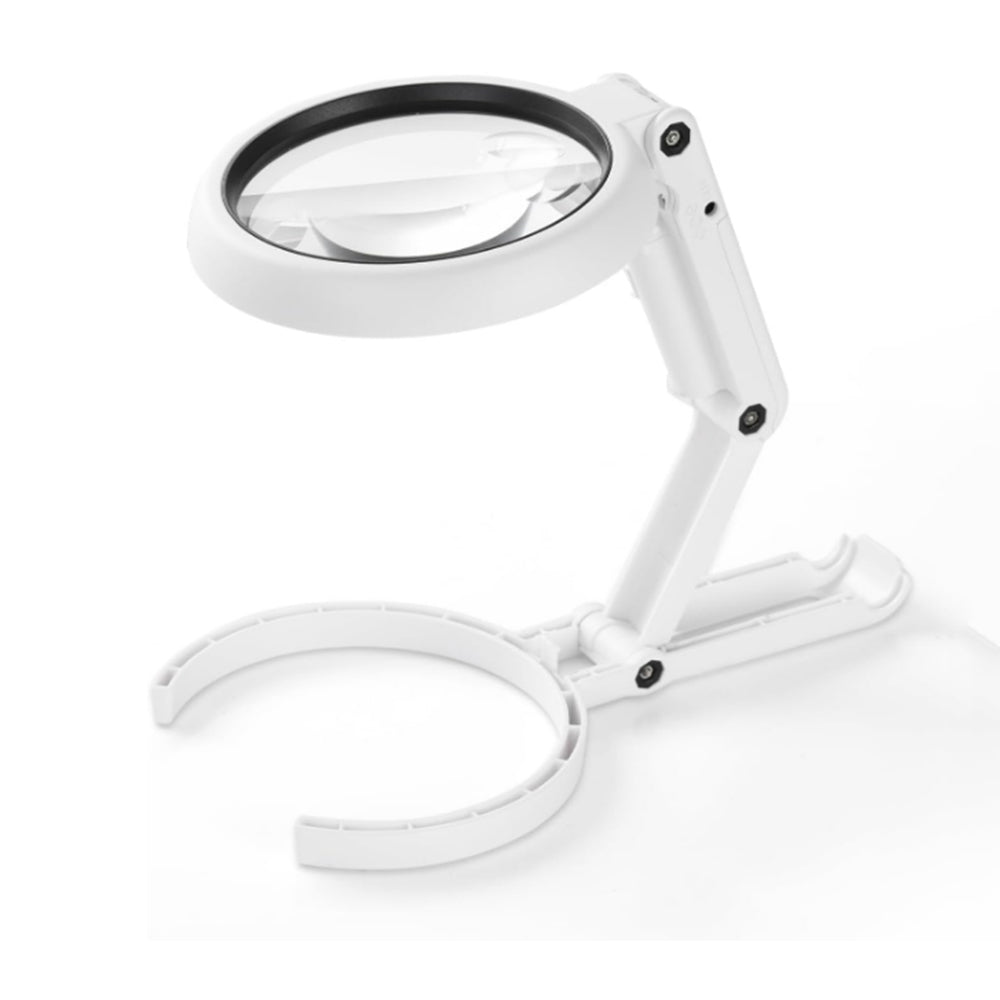 Magnifying Glass with LED Light and Stand Handheld Foldable Magnifier