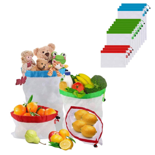 12Pcs Reusable Produce Mesh Bags for Grocery Shopping Fruit Vegetable