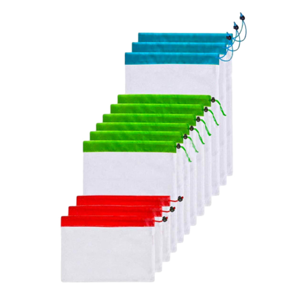 12Pcs Reusable Produce Mesh Bags for Grocery Shopping Fruit Vegetable