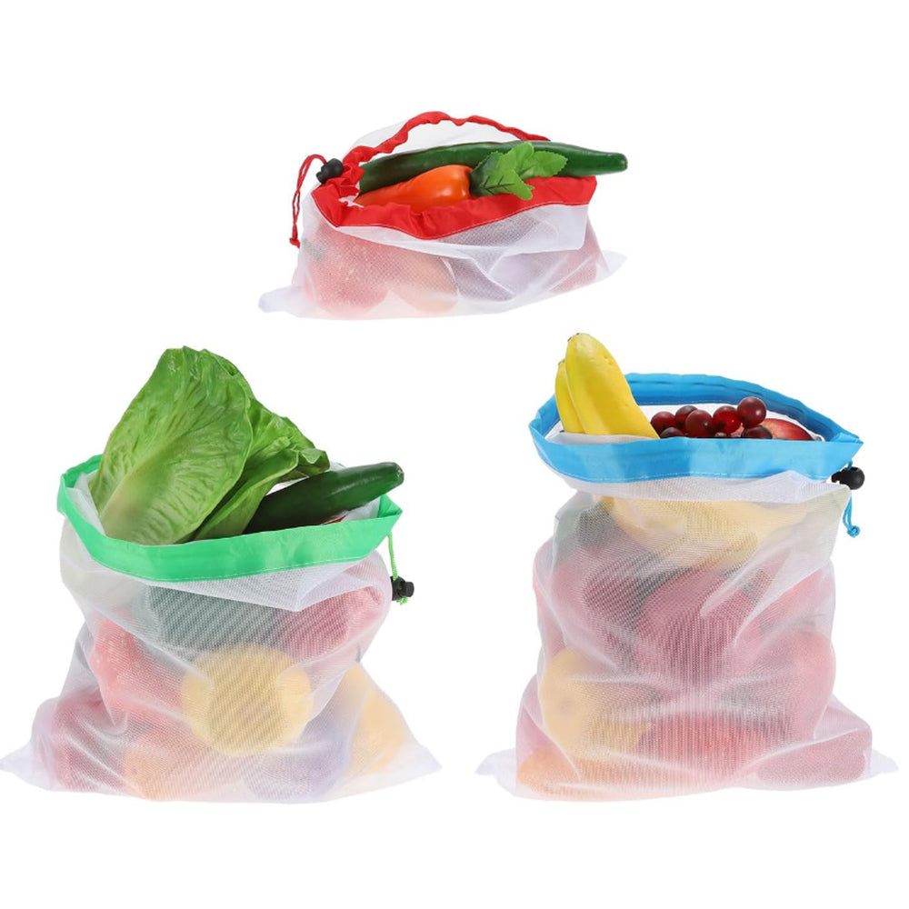 12Pcs Reusable Produce Mesh Bags for Grocery Shopping Fruit Vegetable
