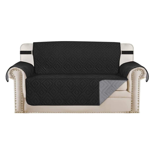 Sofa Cover Couch Protector Two-Person Seat Reversible Pet Slipcover Black