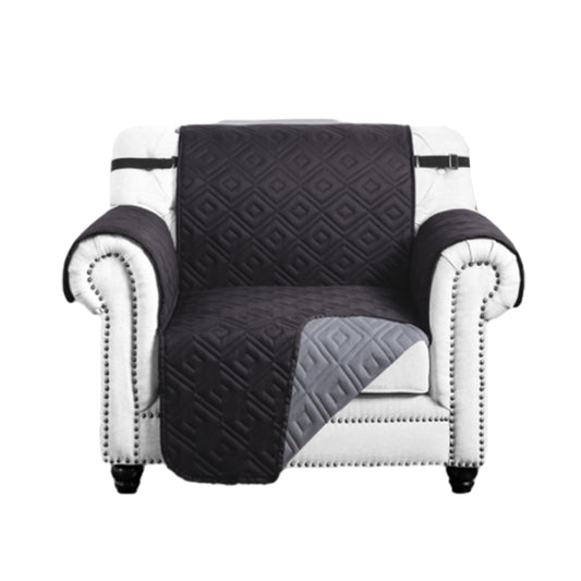 Sofa Cover Couch Protector One-Person Seat Reversible Pet Slipcover Black