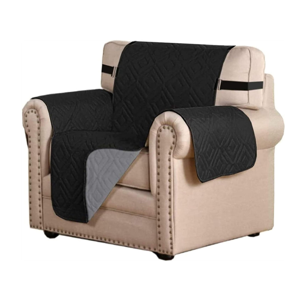 Sofa Cover Couch Protector One-Person Seat Reversible Pet Slipcover Black