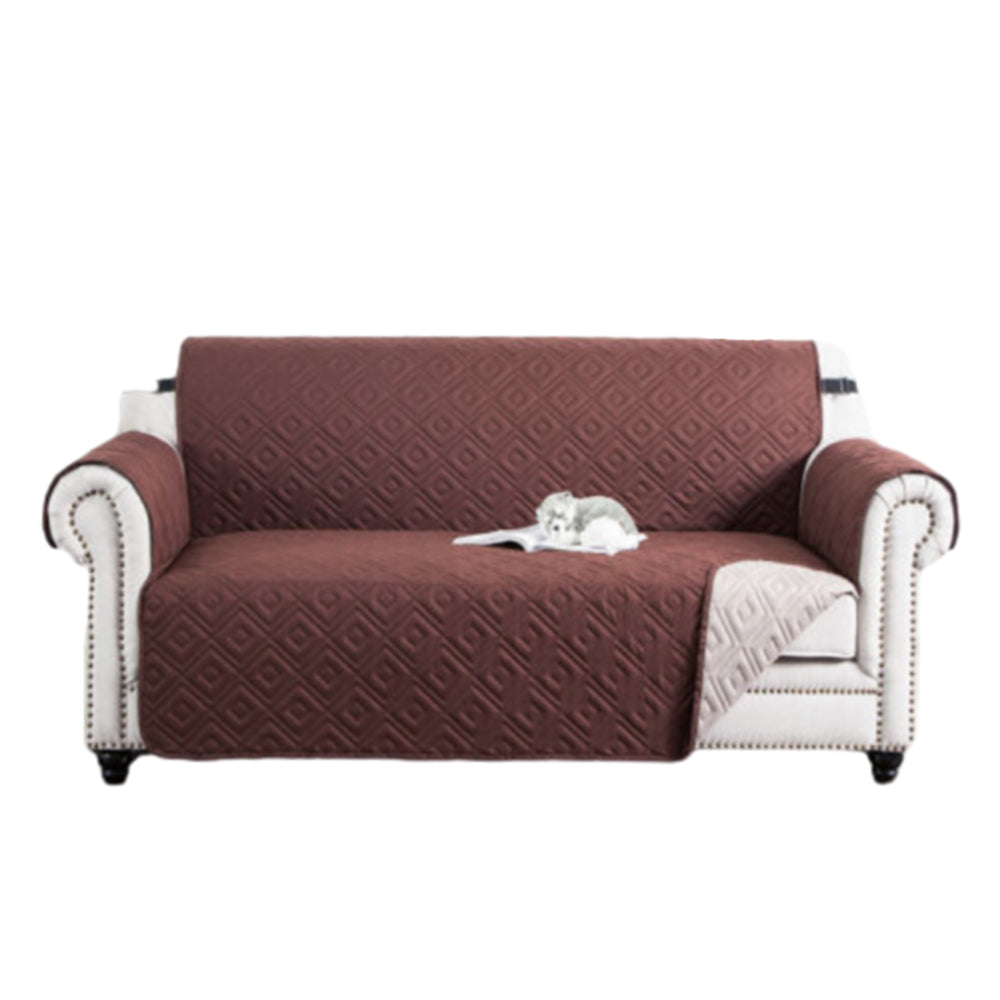 Sofa Cover Couch Protector Two-Person Seat Reversible Pet Slipcover Brown
