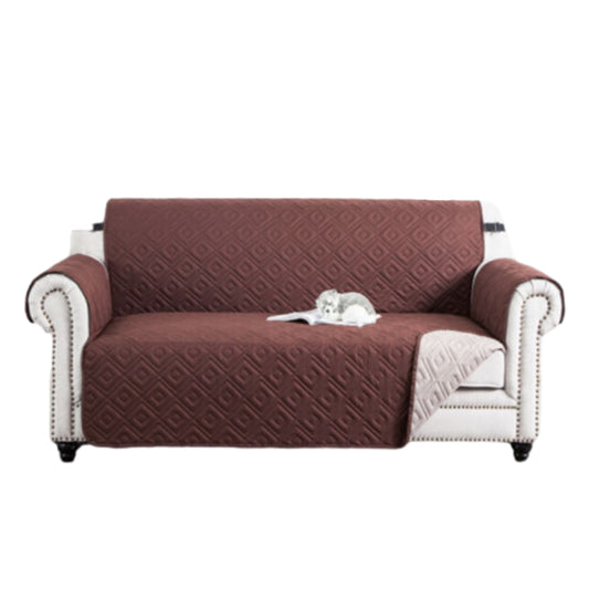 Sofa Cover Couch Protector Two-Person Seat Reversible Pet Slipcover Brown