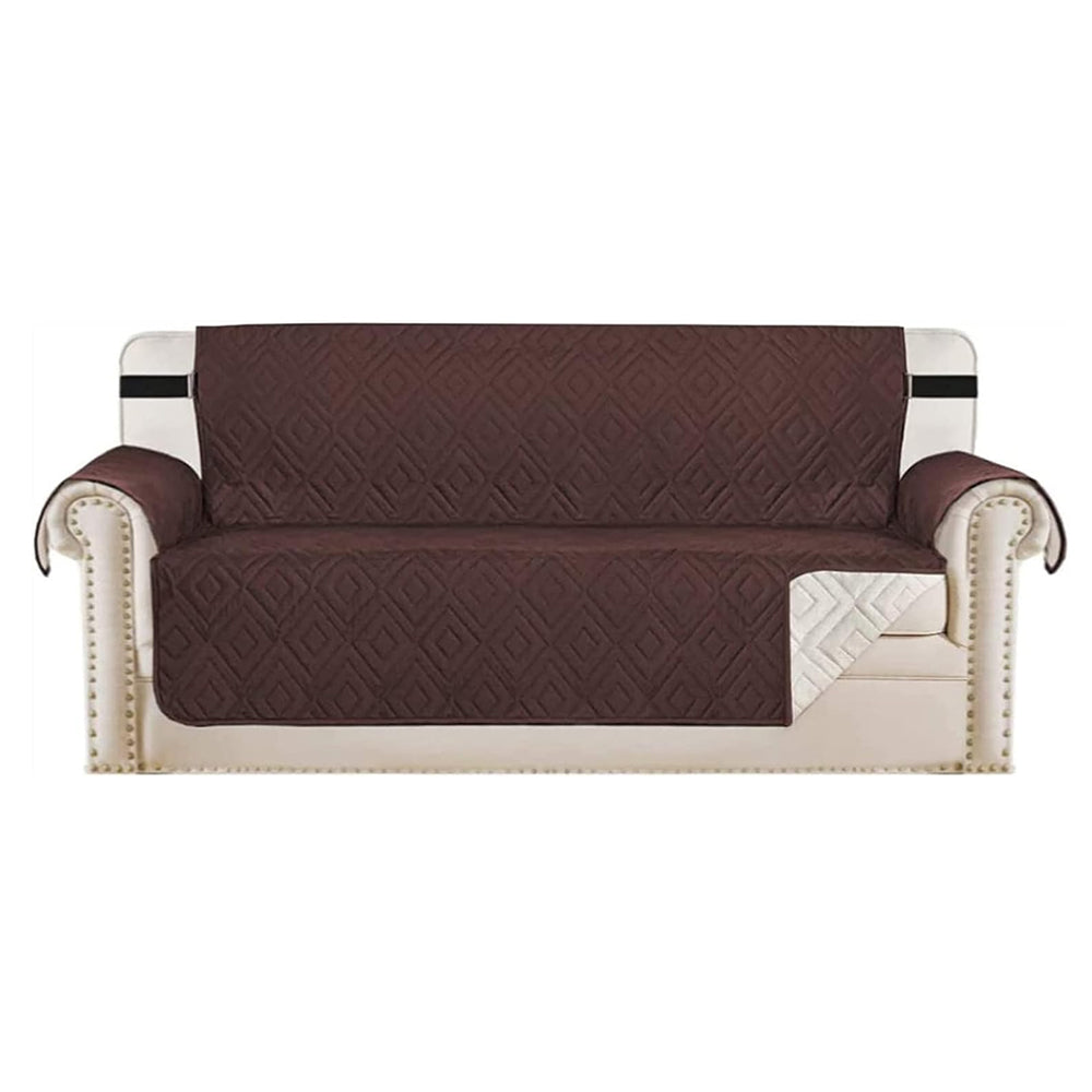 Sofa Cover Couch Protector Two-Person Seat Reversible Pet Slipcover Brown