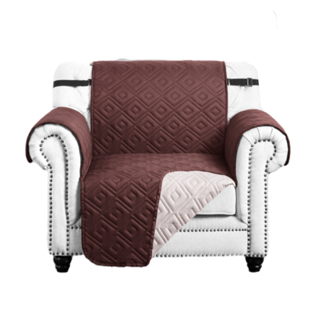 Sofa Cover Couch Protector One-Person Seat Reversible Pet Slipcover Brown