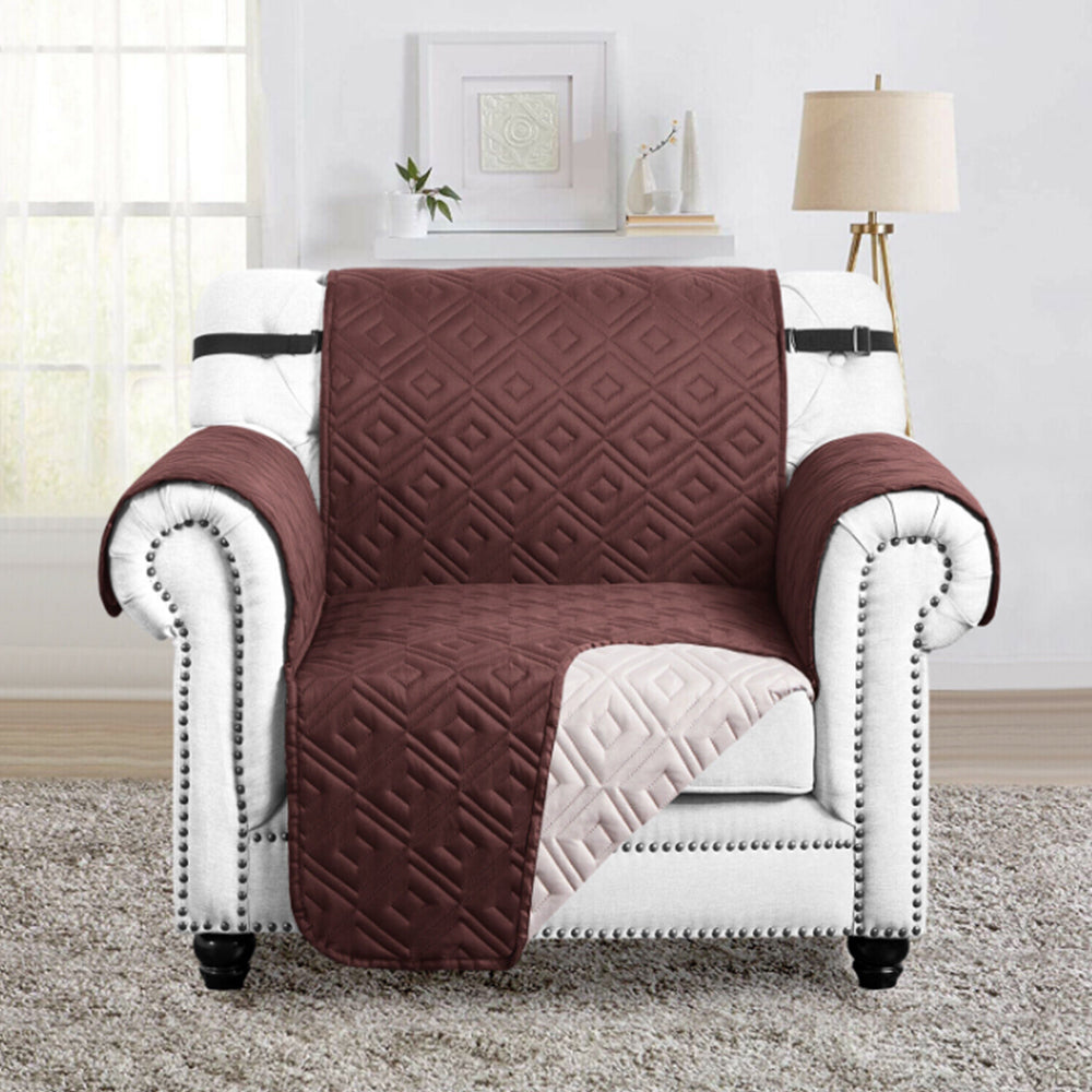 Sofa Cover Couch Protector One-Person Seat Reversible Pet Slipcover Brown