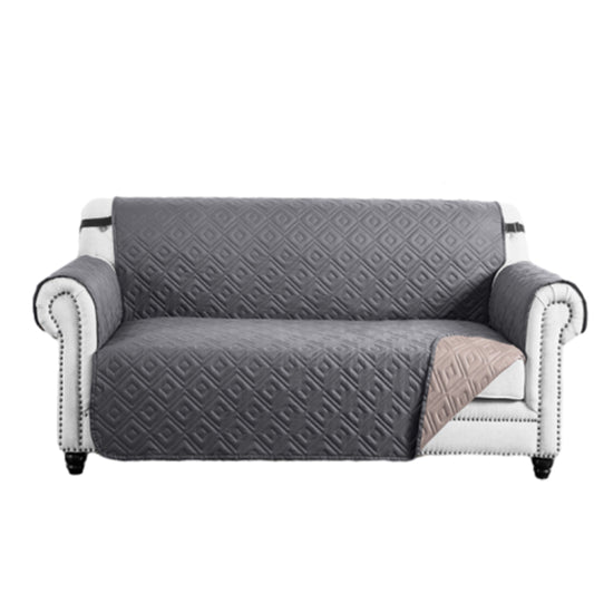 Sofa Cover Couch Protector Three-Person Seat Reversible Pet Slipcover Grey