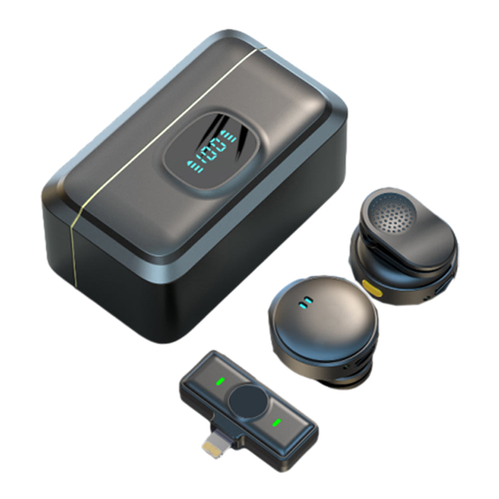 Wireless Lavalier Microphone Mic For iPhone iPad Vlog Live Stream