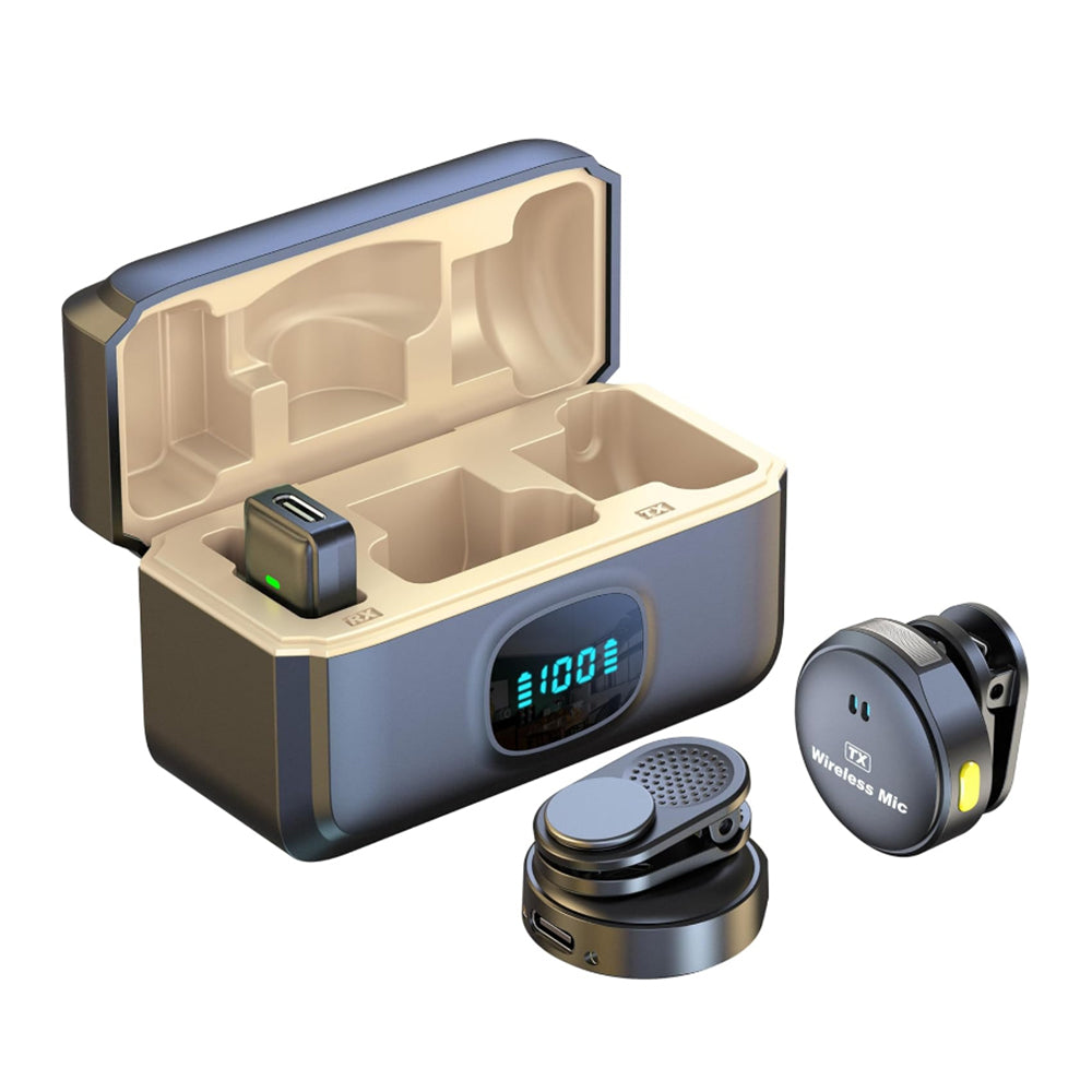 Wireless Lavalier Microphone Mic For iPhone iPad Vlog Live Stream