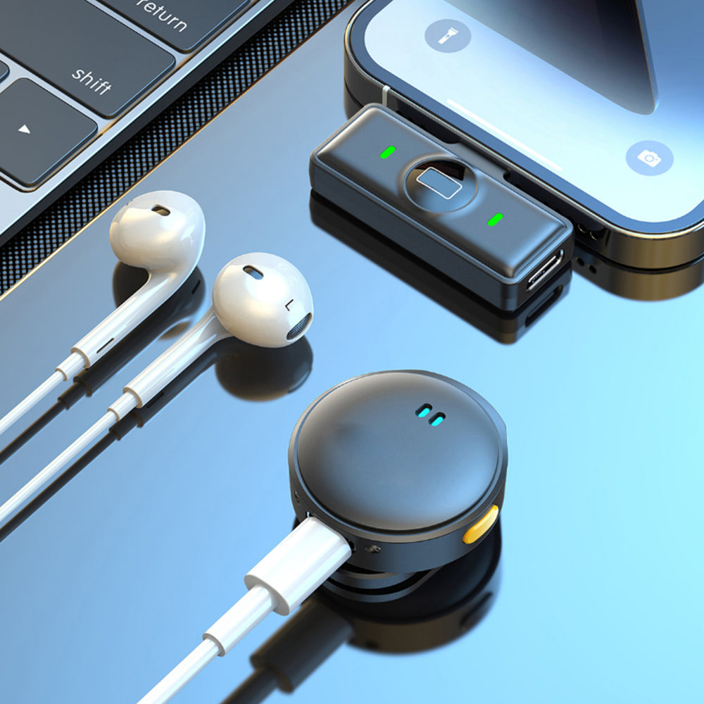 Wireless Lavalier Microphone Mic For iPhone iPad Vlog Live Stream