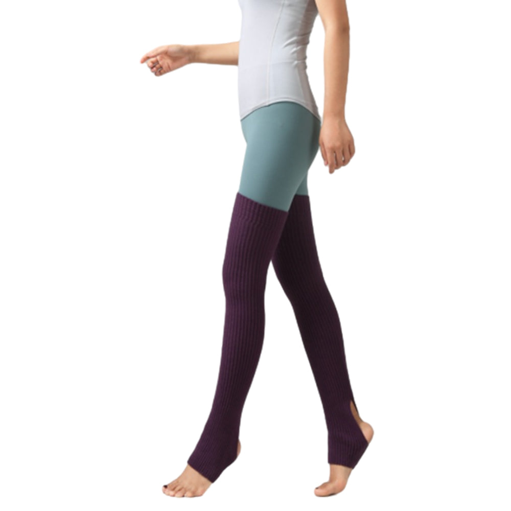 Women Knitted Boot Socks Over Knee Thigh High Stocking Leg Warmers Dark Purple