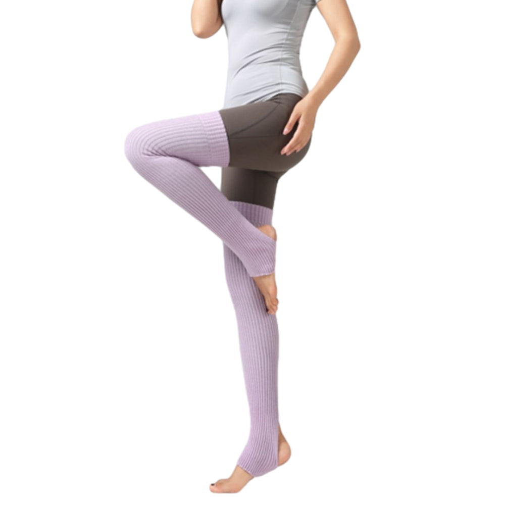 Women Knitted Boot Socks Over Knee Thigh High Stocking Leg Warmers Light Purple