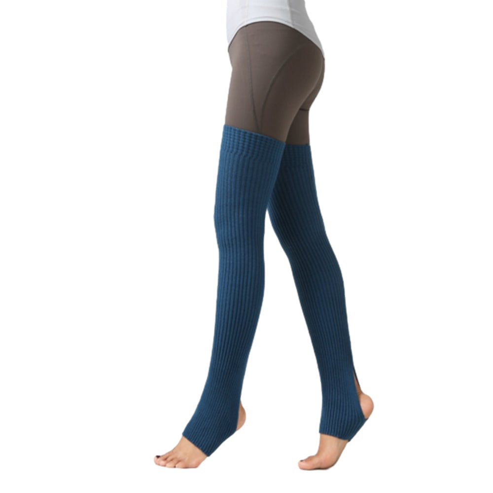 Women Knitted Boot Socks Over Knee Thigh High Stocking Leg Warmers Turquoise